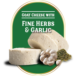 Le Blanc goat cheese medallions with fine herbs and garlic coating accompanied by natural ingredients.